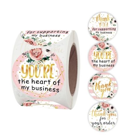 Roll Floral Thank You Stickers Wedding Party Decoration Stickers, 3.8cm / 1.5 Inch