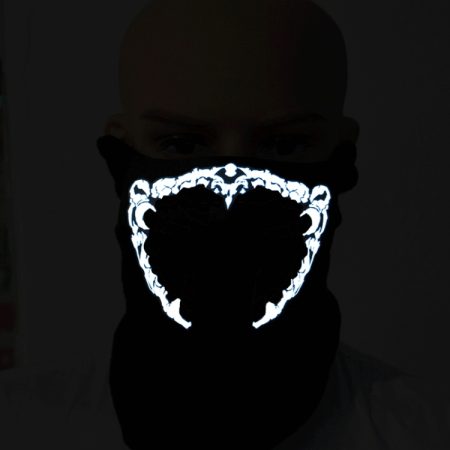 FG-FULL-01 Halloween Mask Voice Control LED Cold Light Terror Cosplay Mask, FG-FULL-01