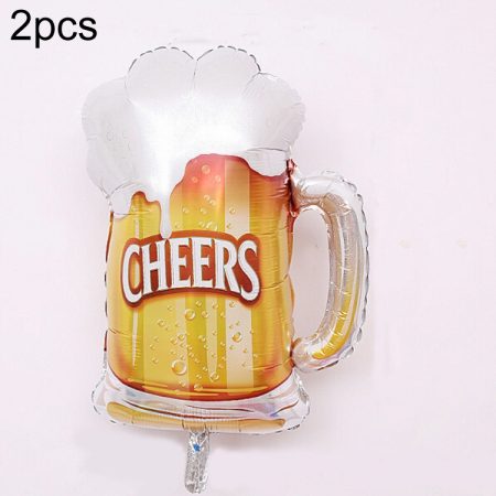2 PCS Birthday Party Celebration Decoration Wine Bottle Wine Glass Foil Balloon, CHEERS Wine Glasses