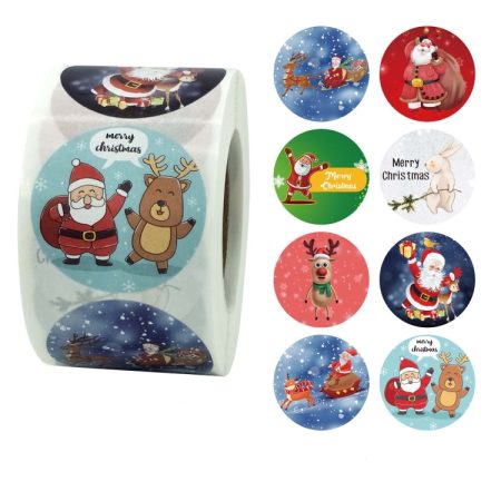 2 PCS Christmas Sticker Santa Claus Holiday Decoration Sticker Label, K-10-38, K-11-38