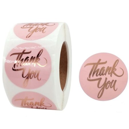 2 PCS Water Pink Hot Stamping Thank You Sticker Envelope Gift Decoration, C-22-38, C-23-38