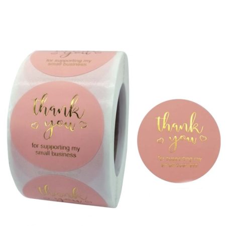 Roll Pink Hot Stamping Thank You Sticker Self-Adhesive Film Sticker  Envelope/Holiday Gift Decoration, C-06-38, C-07-38, C-08-38, C-09-38