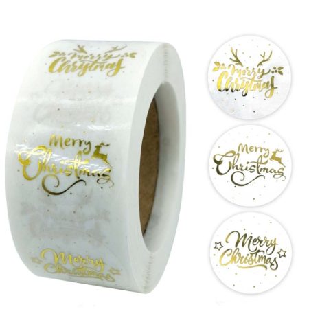 3 PCS  Roll TransparentHot Gold Stickers Christmas Stickers Holiday Gift Stickers, K-21-25, K-25-25