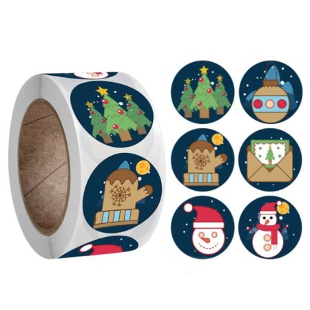 3 PCS  Roll Sticker Christmas Day Gift Decoration Gift Series Sticker Label, K-27-25, K-28-25, K-29-25, K-30-25