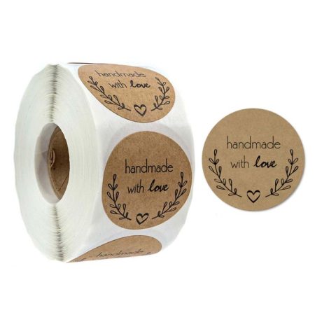 Kraft Paper Sealing Stickers Handmade Baking Labels Holiday Gift Packaging Decoration, B-05, B-06, B-07, B-08