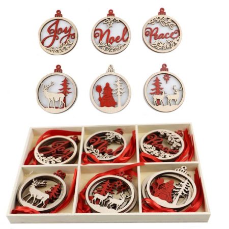 Christmas Creative DIY Decoration Gift Set  Handmade Wood Chip Pendant, JM02036, JM02039, JM02040