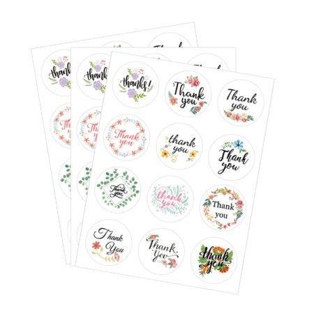 50 PCS THANK YOU Sealing Sticker 12 Thank You Round Sealing Sticker, Thankyou Stickers