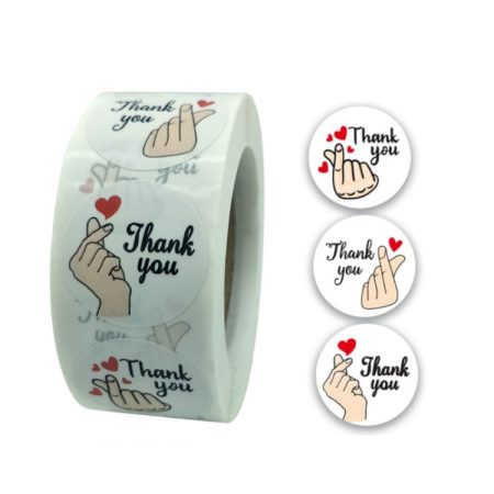 10 Rolls Thank You Floral Sticker Wedding Gift Decoration Sticker, K-03-25h
