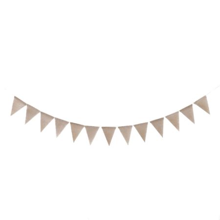 Swallowtail Burlap First Birthday Flags Mori Series Party Flags Specification: Burlap Birthday Fish Tail Flag, Burlap Triangle Flag