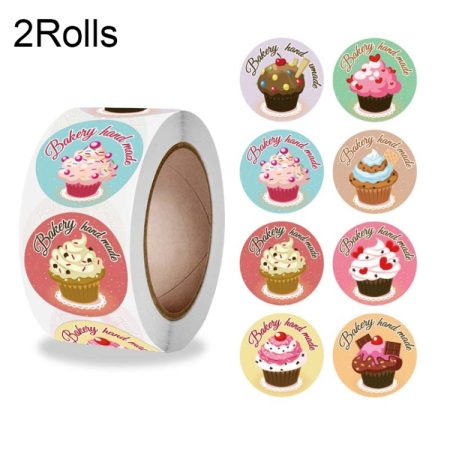 2 Rolls K-86 Cake Baking Handmade Thank You Label Gift Decoration Sealing Sticker, K-86 Sticker