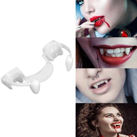 4 PCS Halloween Decoration Vampire Teeth Retractable Zombie Teeth,Packaging:, OPP, Plastic Box