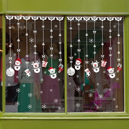 1 Set Christmas Snowman Ornaments Glass Door Window Electrostatic Sticker, Snowman Sticker