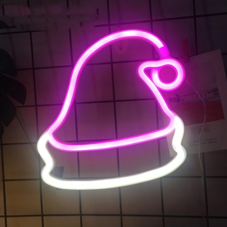 Christmas Decoration Neon Lights Wall-Mounted Ornaments, Spec:, Christmas Hat, Christmas Stock