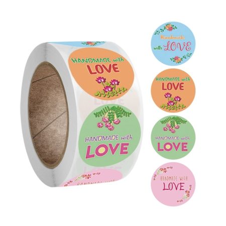 Round Kraft Paper Thank You Sticker Party Gift Tag, A-160, A-161, A-162, A-163