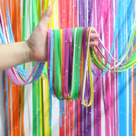 1x2.5M Splicing Color Rain Curtain Birthday Party Surprise Arrangement Props, 1x2.5M