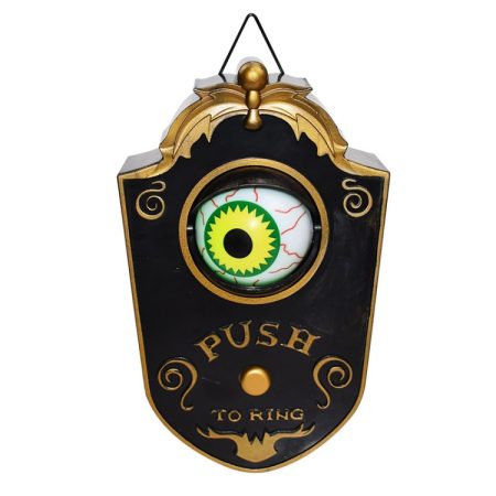 Halloween One-eyed Doorbell Glowing Horror Sound Decoration Pendant, Black