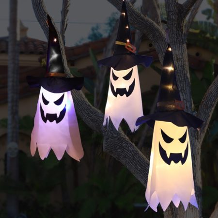 Halloween LED Hanging Lights Ghost Festival Decorative Lights, Style:, Wizard Hat (Warm White), Wizard Hat (Colorful), Skeleton (Warm White), Skeleton (Colorful), Pumpkin (Warm White), Pumpkin (Colorful), Bat (Warm White), Bat (Colorful)