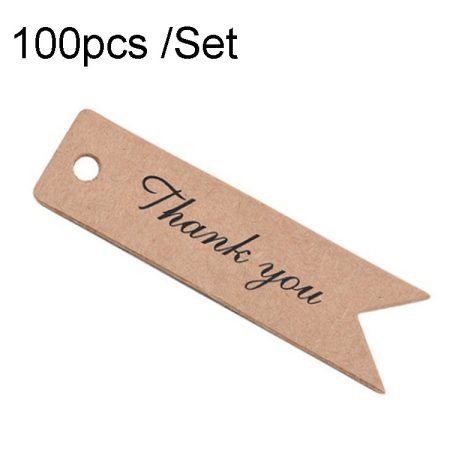 100pcs /Set Retro Baking Sticker Tag Swallow Tail Bookmark Gift Card, Style:, Thand You (Cowhide), Thand You (White), Handmade (Cowhide), Handmade (White), Blank (Cowhide)