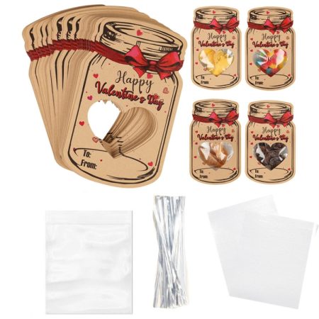 Valentine Day Bottle Shape Greeting Card Holiday Gift Exchange Card Kids Party Favor Message Card, 24pcs /Set