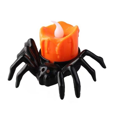 LED Halloween Spider Candle Light Electronic Ambient Decorative Night Lamp Desktop Ornament, Spider