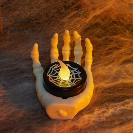 Halloween LED Candle Light Ghost Festival Decoration Palm Rest Night Light Horror Layout Prop, Palm Rest (White), Palm Rest (Black)