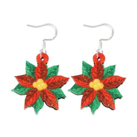 Christmas Element Cartoon Decoration Earrings Shiny Earrings, Flower, Tree, Rudolph, Red Gloves, Santa Claus, Gift Box, Bell, Snowman, Elk, Sock