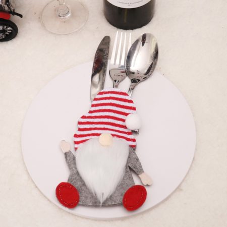 Cartoon Faceless Doll Knife Fork Cover Christmas Decorations, A Style, B Style, C Style