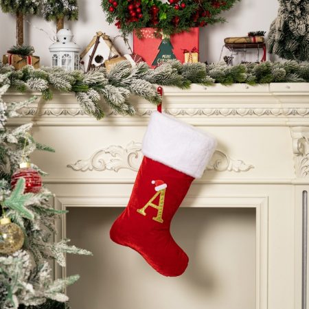 Velvet Alphabet Stock Christmas Decoration Supplies DIY Gift Stock, A, B, C, D, E, F, G, H, I, J, K, L, M, N, O, P, Q, R, S, T, U, V, W, X