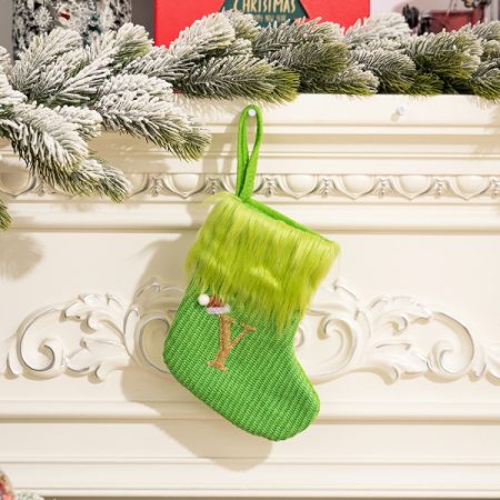 Knitted Letter Christmas Sock DIY Home Hangings, Y, Z
