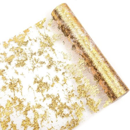 Glitter Foil Thin Mesh Table Runner for Event Party, Wedding, Christmas, 11 X 108 Inch