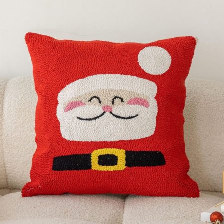 45x45cm Christmas Pillowcase Holiday Home Decoration Pillow Cover, Pillow Core Not Included, Santa Claus, Christmas Tree, Christmas Deer, Elk