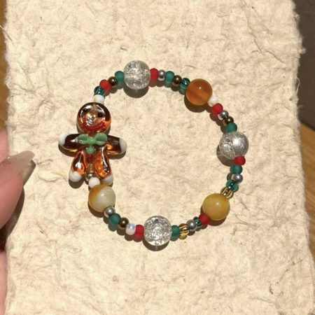 Christmas Beads Bracelet Holiday Ambience Exquisite Versatile Design Jewellery, Gingerbread Man, Christmas Tree