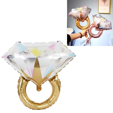 Wedding Marriage Room Decoration Balloon Diamond Ring Foil Balloon, Specification:Large Gold Diamond, Large Gold Diamond, Super Big Diamond Ring