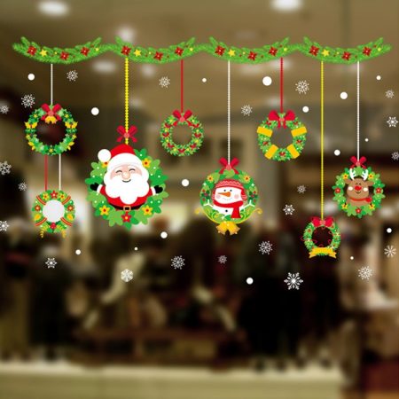 Window Glass Door Removable Christmas Festival Wall Sticker Decoretion