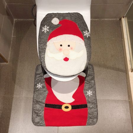 2 in 1 Christmas Decoration Toilet Set, Elk, Snowman