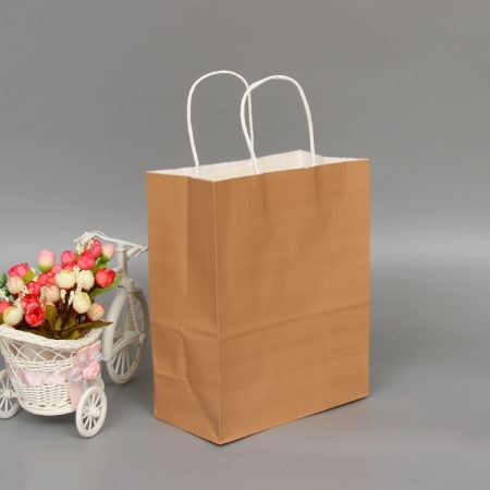 10 PCS Elegant Kraft Paper Bag With Handles for Wedding/Birthday Party/Jewelry/Clothes, 16x22x8cm, 22x27x11cm, 12x15x6cm, 26x33x12cm