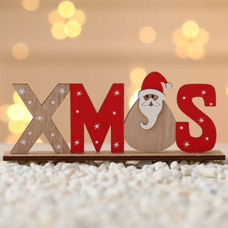 Christmas Decoration Items Wooden Letter Desktop Ornaments, XMAS Models, SNOW Models, NOEL Models