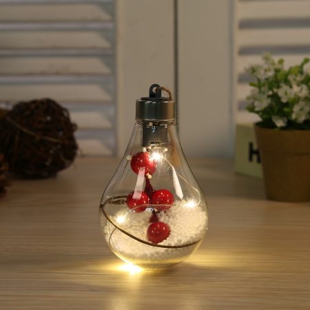 2 PCS LED Transparent Christmas Plastic Bulb Ball Christmas Tree Decoration Pendant, Style 1, Style 2, Style 3, Style 4, Style 5