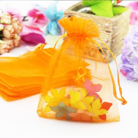 100 PCS Organza Gift Bags Jewelry Packaging Bag Wedding Party Decoration, Size: 7x9cm, D11 Orange, D12 Purple, D13 Light Purple, D14 Blue, D15 Light Blue, D16 Lake Blue, D17 Green, D18 Light Green, D19 Olive Green, D20 Brown, D21 Random Color, D1 Black...