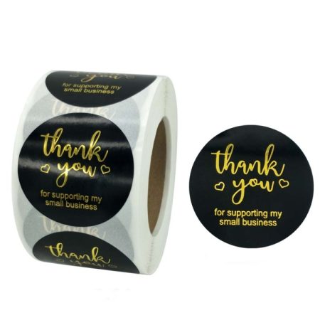 2 PCS Roll Dyeing Hot Stamping Thank You Sticker Label, 3.8cm / 1.5inch