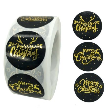3 PCS Roll Hot Gold Stickers Christmas Stickers Holiday Gift Sealing Stickers, 2.5cm / 1inch