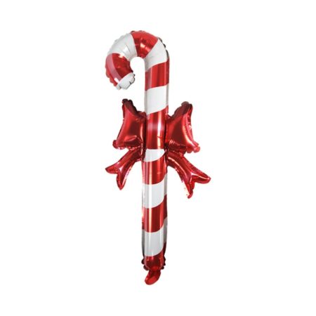20 PCS 24 Inch Christmas Inflatable Stick Cane Candy Elk Head Handheld Balloon Aluminum Film Material Decoration Balloon, Crutch, Deer Head