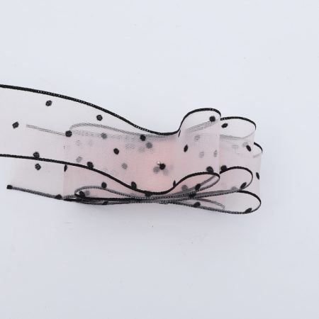 Transparent Snow Dots Yarn Ribbon Gift Box Packaging Material, 2.5cm, 4cm