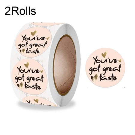 2 Rolls Love Thank You Sticker Gift Decoration Label, 2.5cm / 1inch