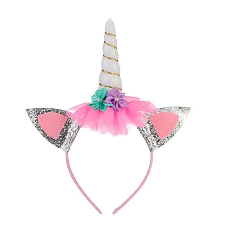 Cartoon Headband Children Birthday Festival Party Hair Accessories, White 1, Silver 1, Colorful 1, Rose Red 1, Blue 1