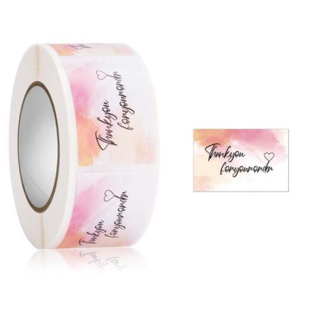 5 Rolls Thank You Label Seal Decoration Sticker, 2.5x3.7cm