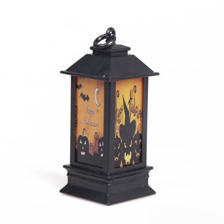 4 PCS Halloween Window Decoration Props Fecoration Small Oil Lamp Wind Lamp Luminous Ornaments, Hooded Pumpkin, Ghost Head, Pumpkin, Ghost
