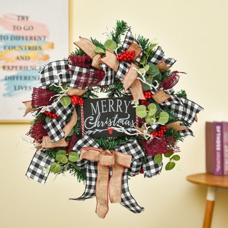 Christmas Decorations Cane Wreath Garland Door Hanger, 50cm, 25cm, 38cm