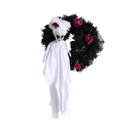Halloween Ghost Door Hanging Horror Party Hanging Ornaments Haunted House Decoration, White Ghost, Black Ghost