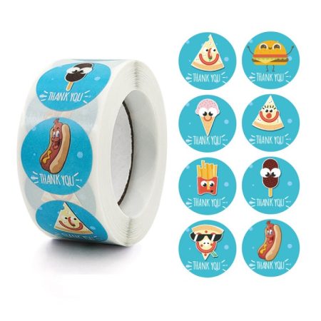 10 PCS Thank You Round Sealing Sticker Handicraft Decoration Bakery Cake Packaging Label, A-409, A-410, A-411